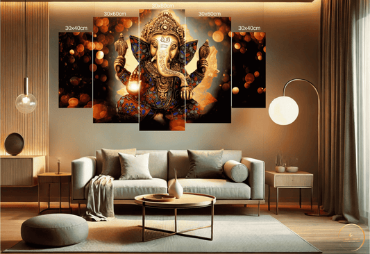 5 Pcs Colourful Lord Ganesh