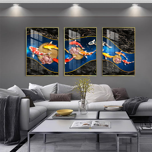 Marvelous 3 Pcs Crystal Porcelain wall Art