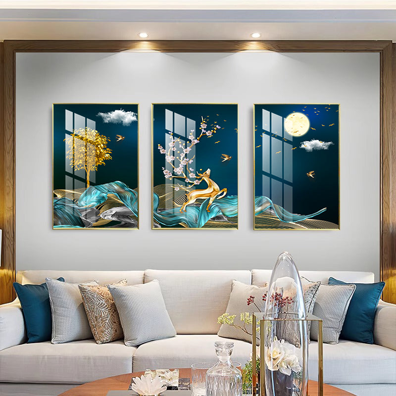 Gleaming 3 Pcs Crystal Porcelain wall Art