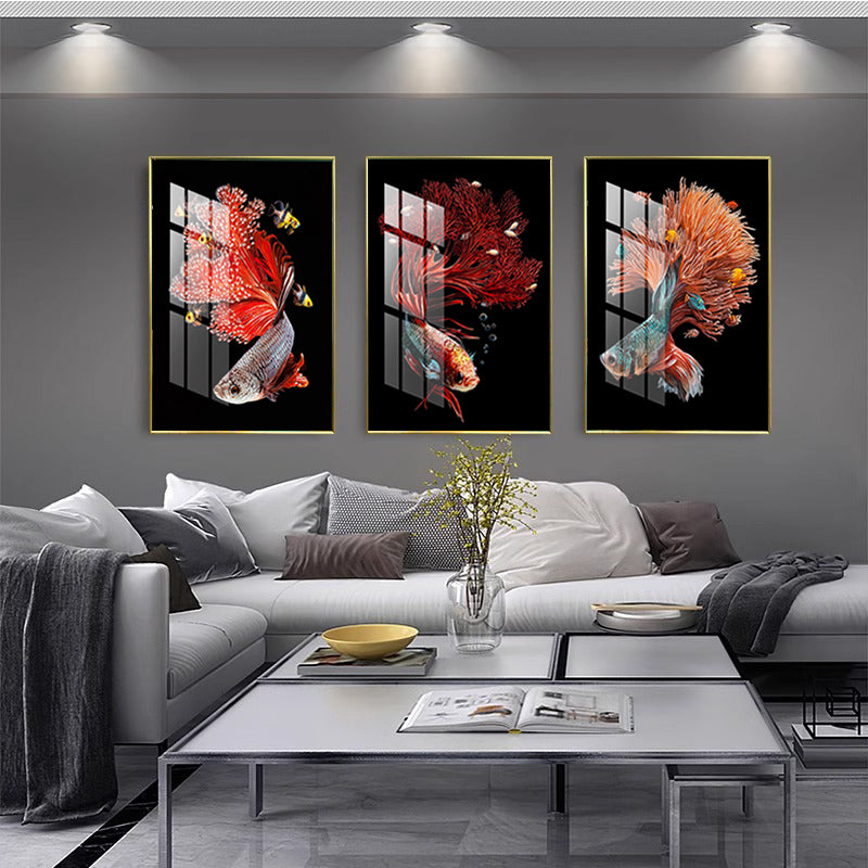Luminous 3 Pcs Crystal Porcelain wall Art