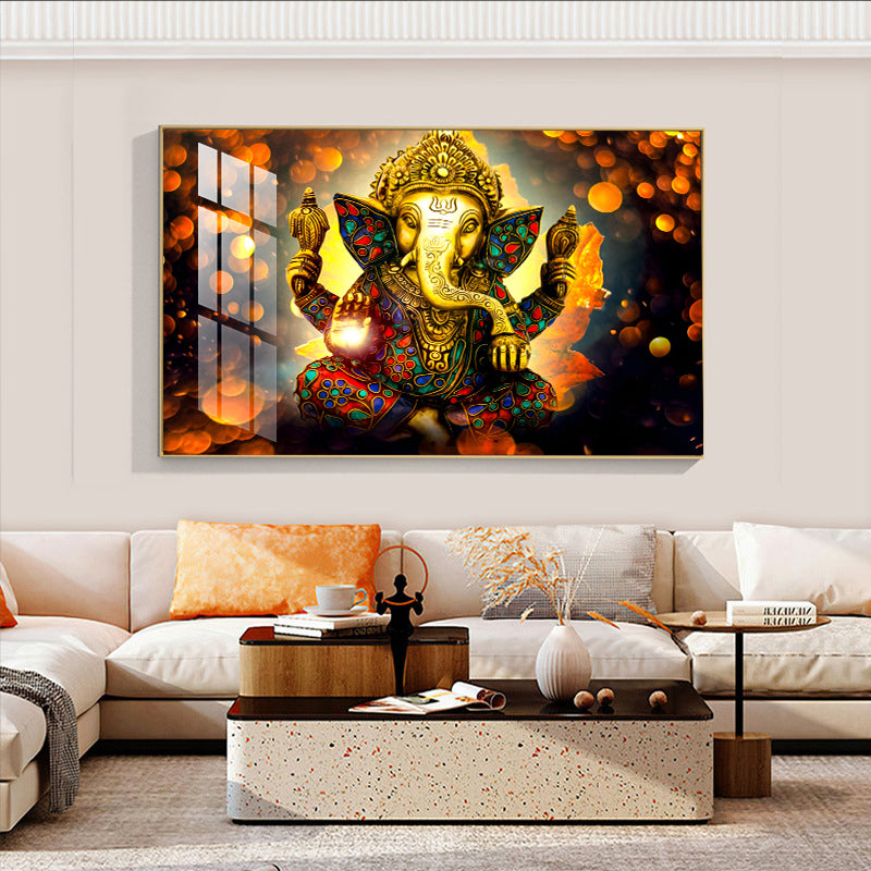 Holy Elegance: Abstract Porcelain of Lord Ganesh