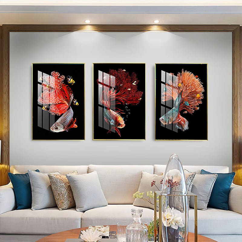 Luminous 3 Pcs Crystal Porcelain wall Art
