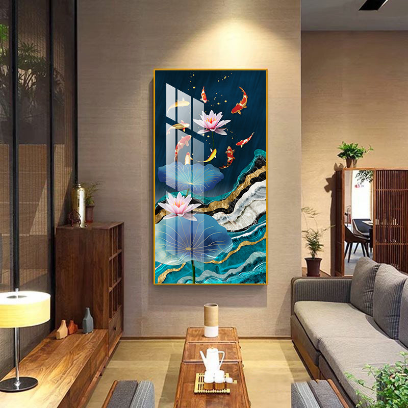 Graceful Koi Harmony in Crystal Porcelain