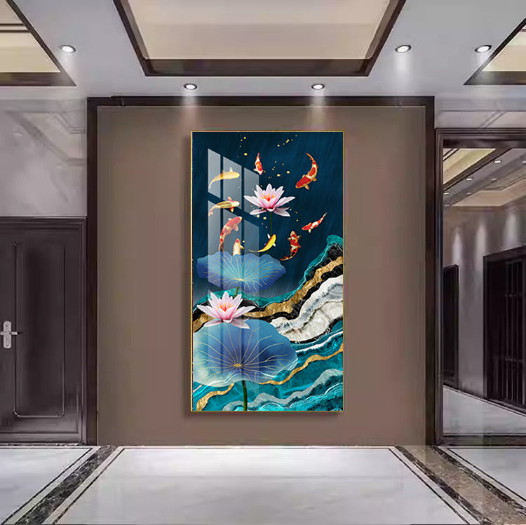 Graceful Koi Harmony in Crystal Porcelain