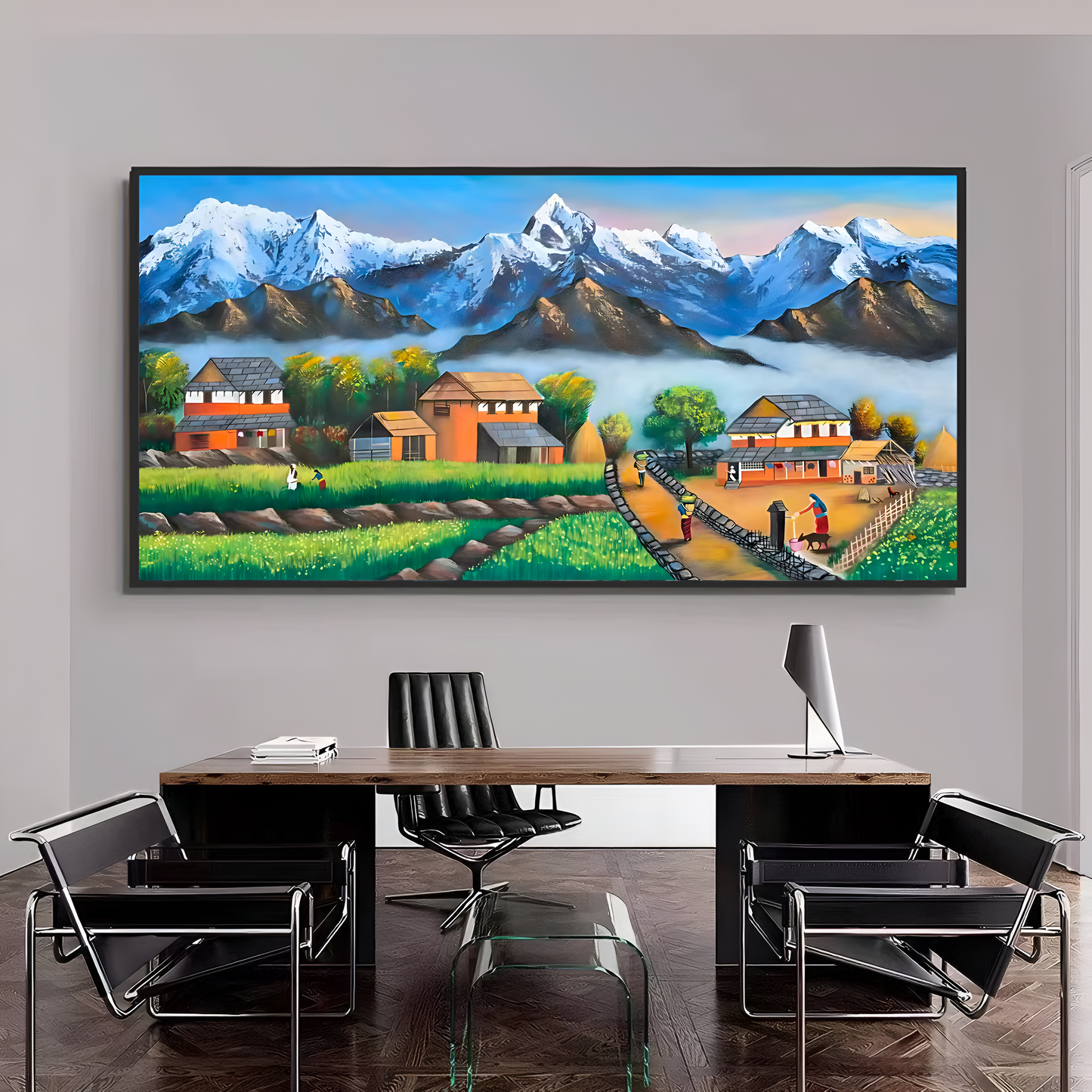 Nepal Village Life Porcelain Wall Art