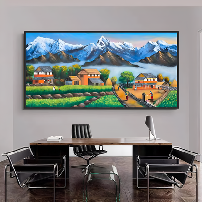 Nepal Village Life Porcelain Wall Art