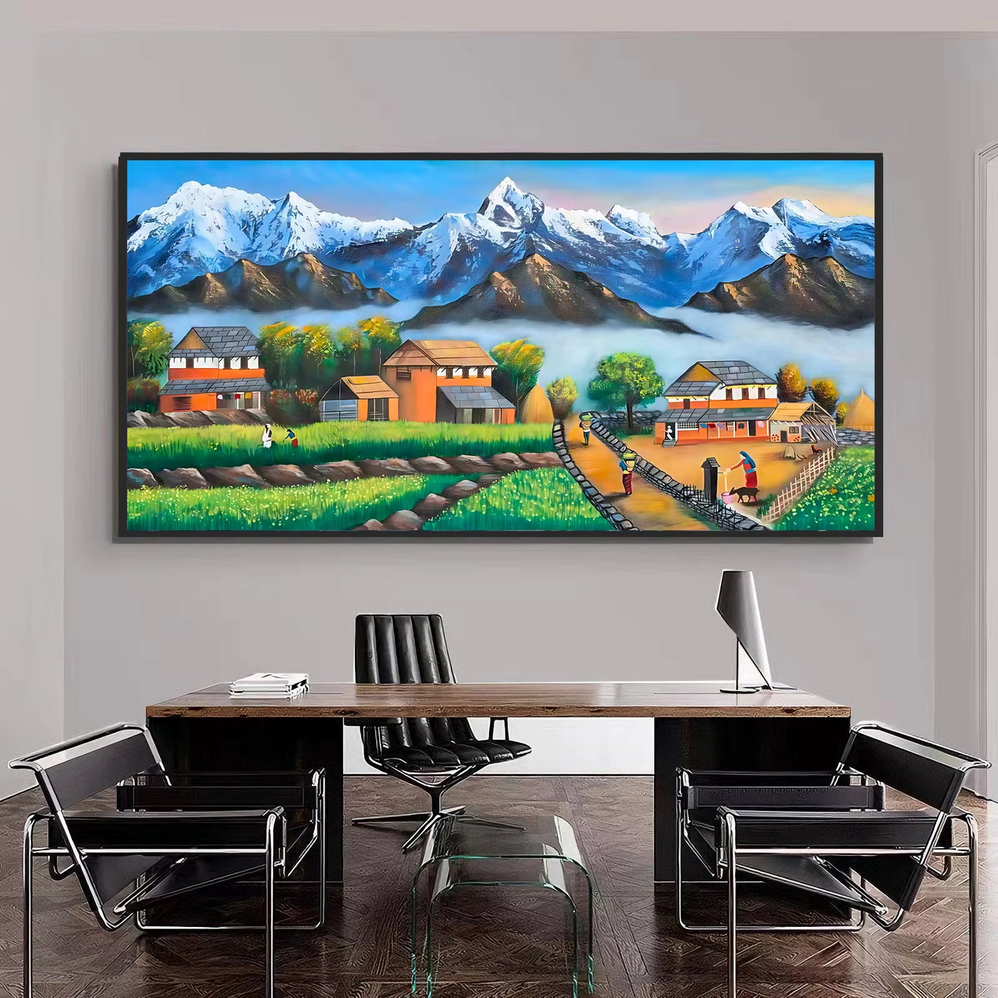Nepal Village Life Porcelain Wall Art