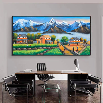 Nepal Village Life Porcelain Wall Art