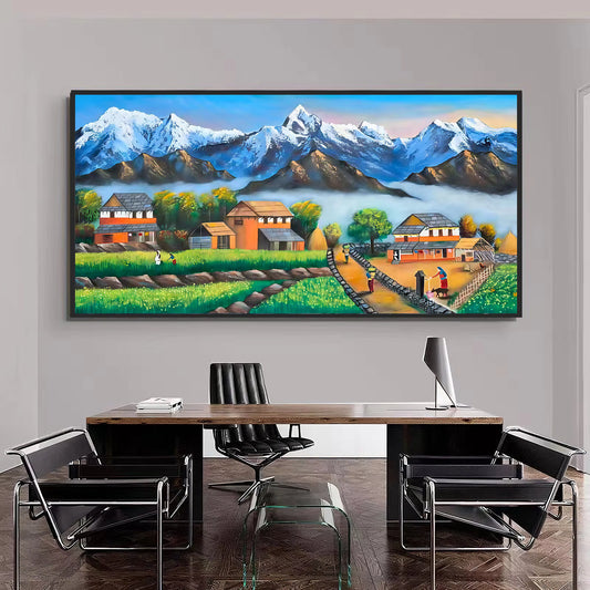 Nepal Village Life Porcelain Wall Art