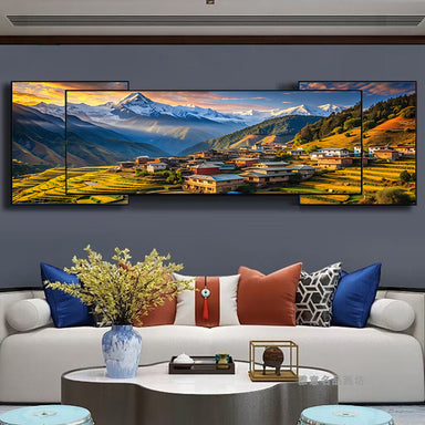 60×80cm Porcelain Acrylic Frame – Nepal Beautiul Nepal: 3 Pcs Porcelain Art – Hamro Prints