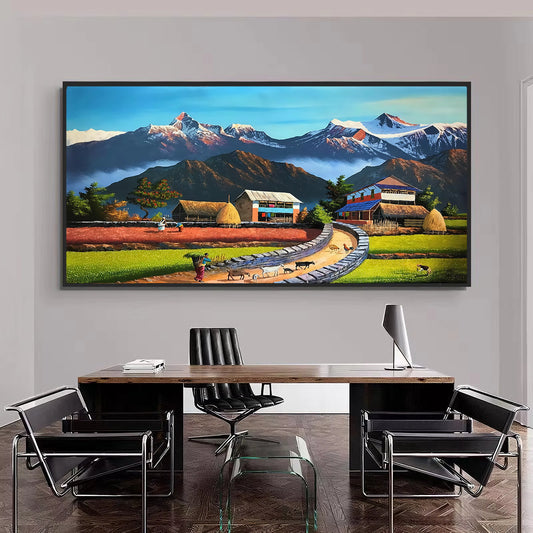 Nepal Rural Life Porcelain Print
