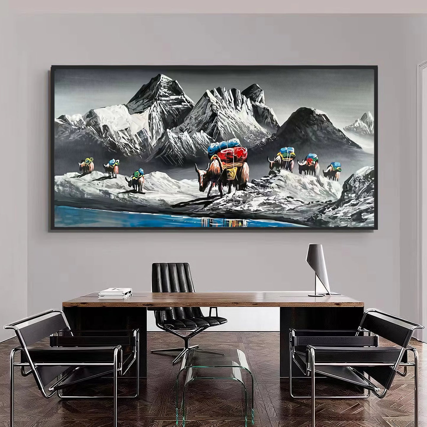 Nepali Village Scene Porcelain Art