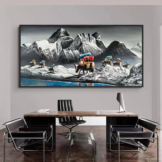 Nepali Village Scene Porcelain Art