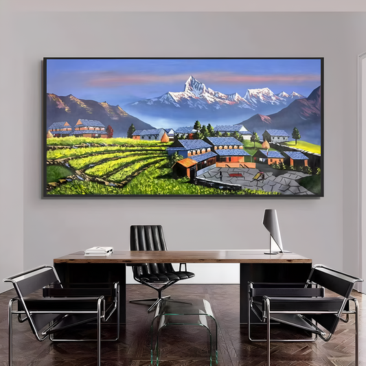 Himalayan Village Life Wall Art