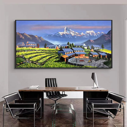 Himalayan Village Life Wall Art